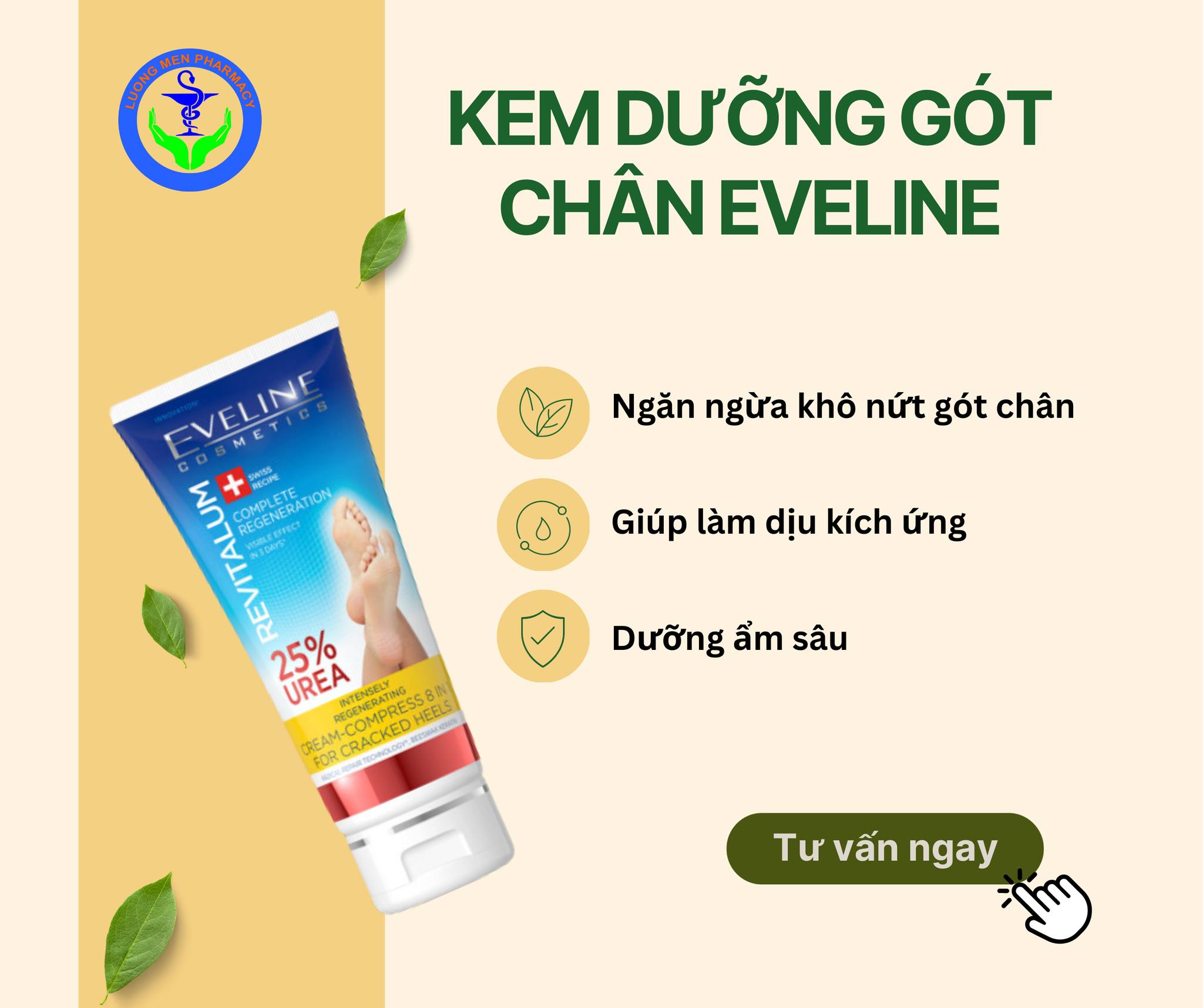 Kem bôi nứt gót chân Revitalum Eveline Balan (tuýp 75ml)